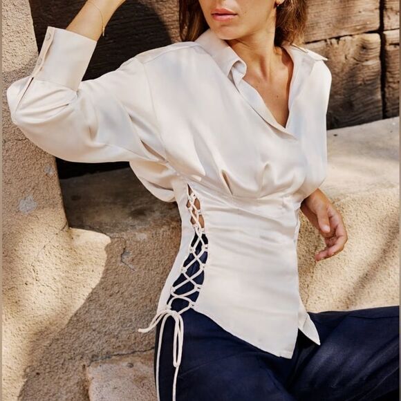Zara Tops - Zara Fitted Laced Blouse New